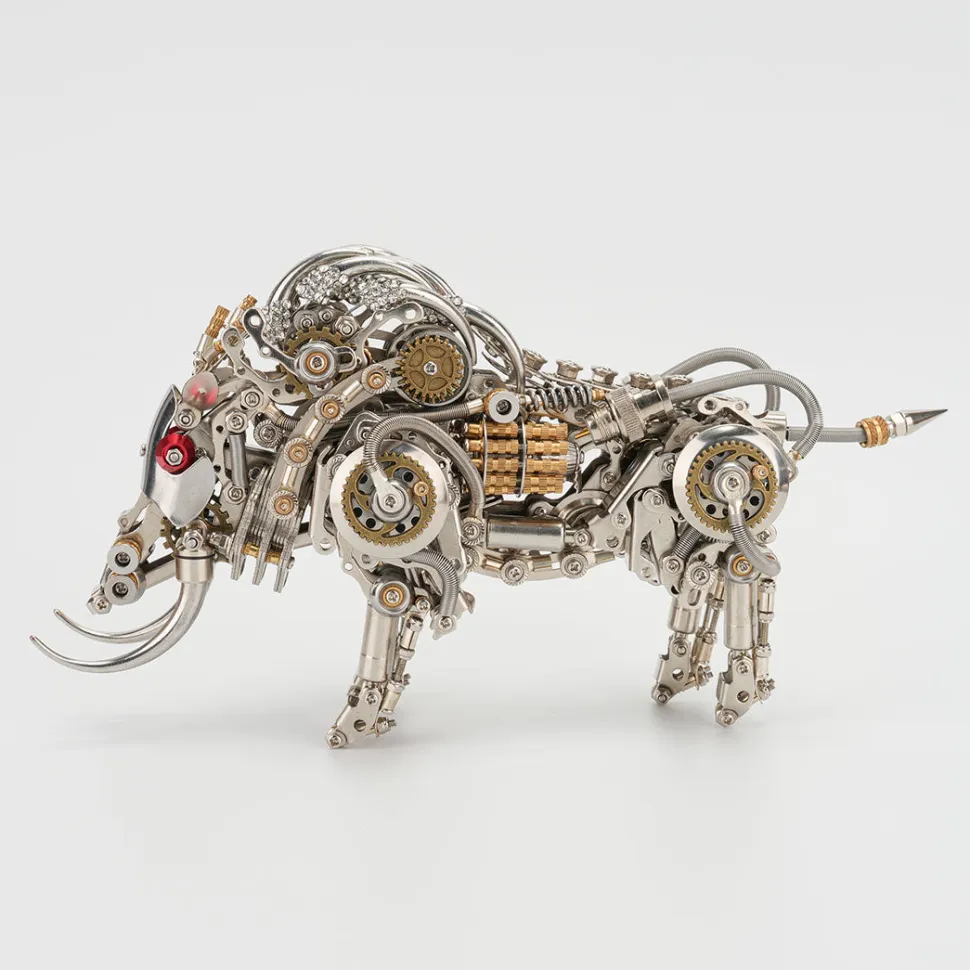 Raging Tusk 3D Metal Mechanical Boar Model Kit–DIY Steampunk Animal Assembly for Desktop Display