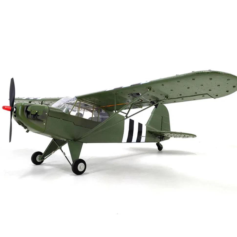 1/16 RC Airplane WWII PIPER J-3 CUB RC 4CH Brushless Fixed-wing Aircraft Model Military Plane Toy (RTF Version)