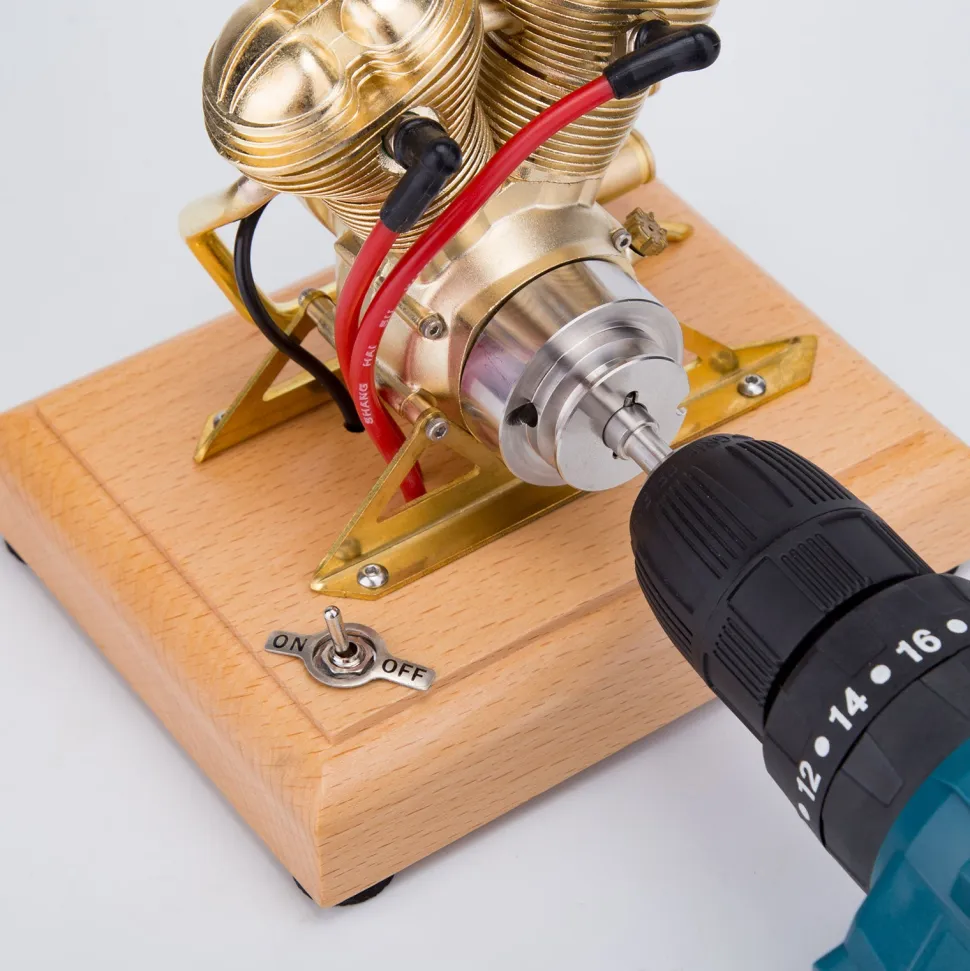 R28 4.3CC Mini OHV V-Twin V2 Engine Double-cylinder Four-stroke Motorcycle Gasoline IC Engine Model