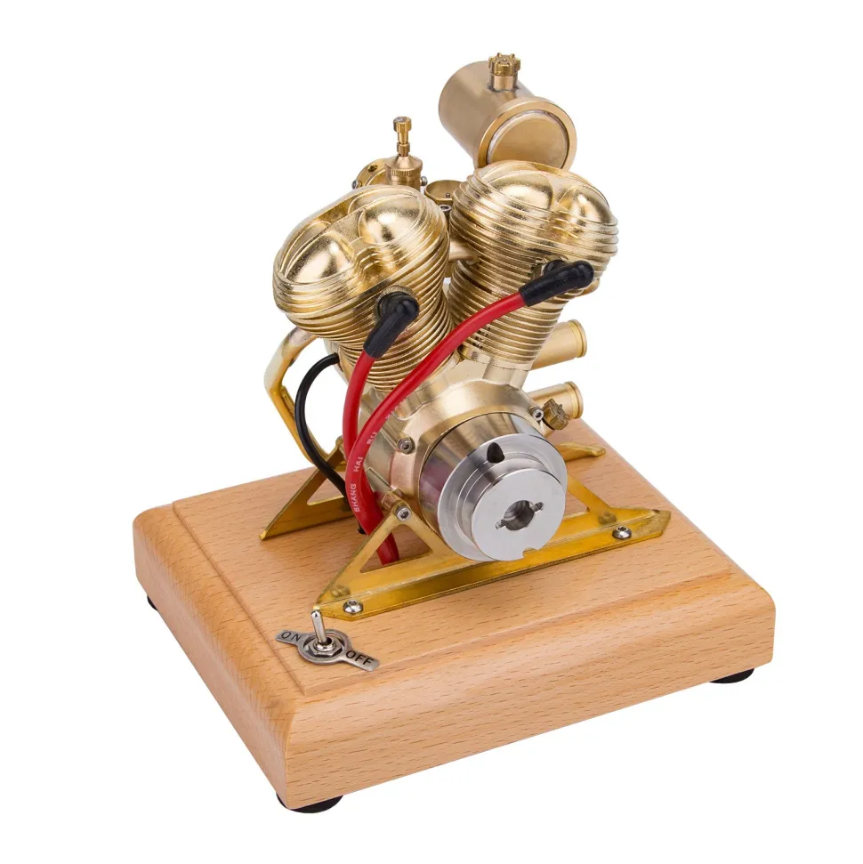 R28 4.3CC Mini OHV V-Twin V2 Engine Double-cylinder Four-stroke Motorcycle Gasoline IC Engine Model