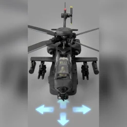 RC ERA C170 AH-64D 1/48 Scale 2.4G 6CH Flybarless Military RC Helicopter Model With Optical Flow Positioning, TOF Altitude Hold, One-Key Inverted Flight and Brushless Motor (RTF Version)