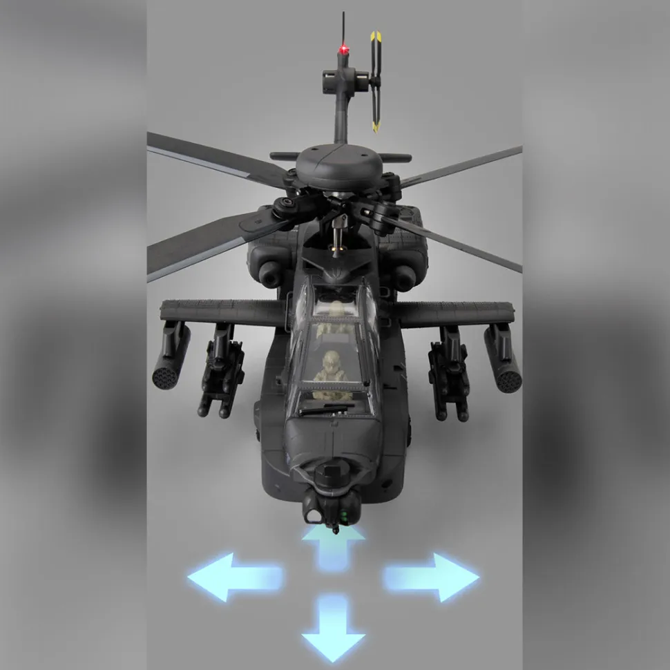 RC ERA C170 AH-64D 1/48 Scale 2.4G 6CH Flybarless Military RC Helicopter Model With Optical Flow Positioning, TOF Altitude Hold, One-Key Inverted Flight and Brushless Motor (RTF Version)