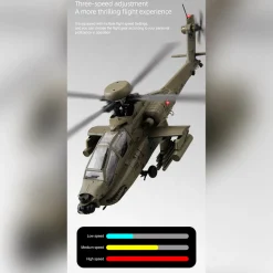 RC ERA C170 AH-64D 1/48 Scale 2.4G 6CH Flybarless Military RC Helicopter Model With Optical Flow Positioning, TOF Altitude Hold, One-Key Inverted Flight and Brushless Motor (RTF Version)