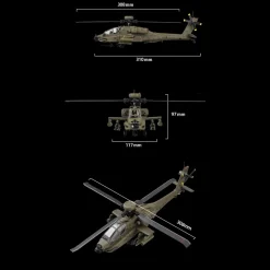 RC ERA C170 AH-64D 1/48 Scale 2.4G 6CH Flybarless Military RC Helicopter Model With Optical Flow Positioning, TOF Altitude Hold, One-Key Inverted Flight and Brushless Motor (RTF Version)