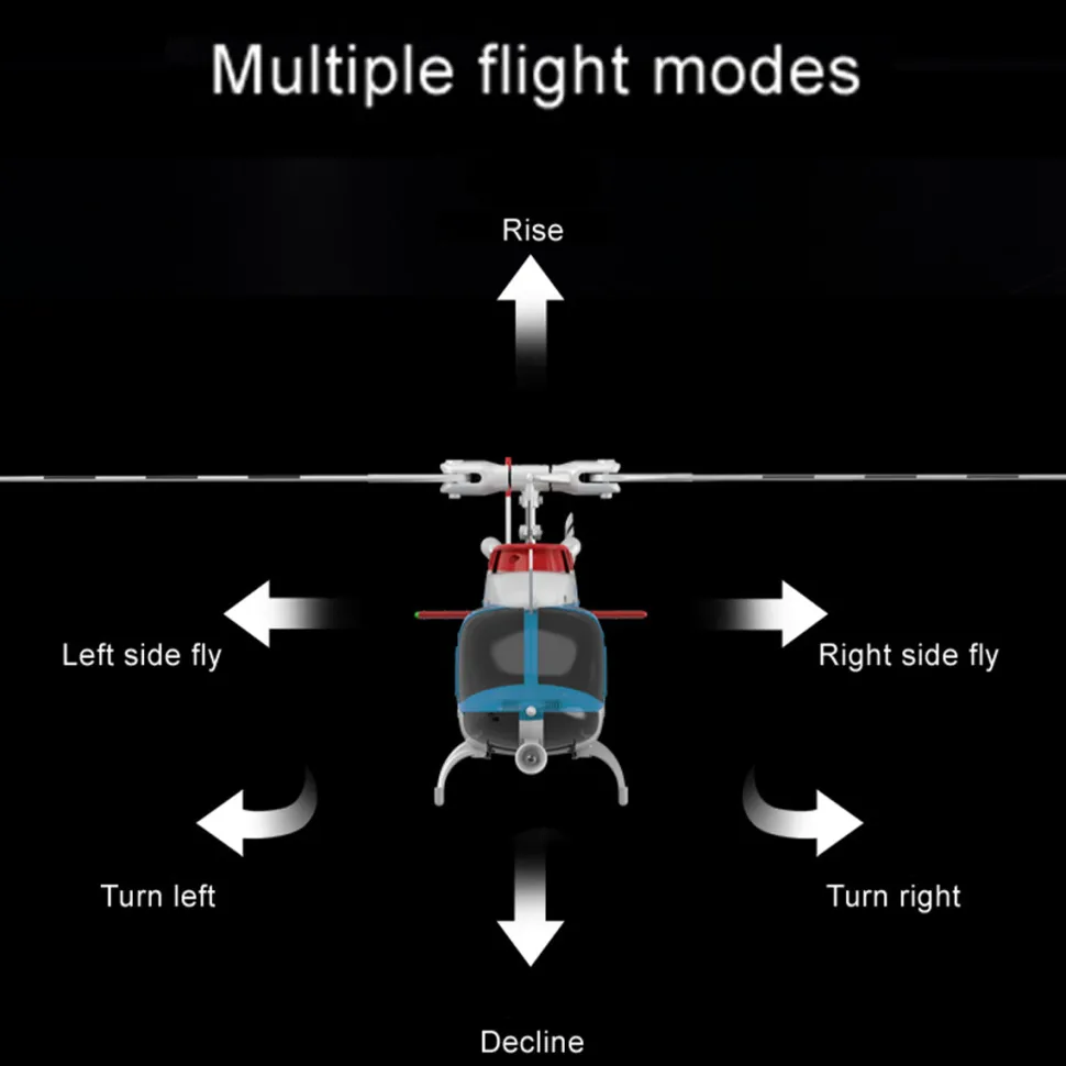 RC ERA C138PRO 1/33 Scale Bell 206 2.4G 6CH Flybarless Single-Rotor RC Helicopter Model with One-Touch Inverted Flight (RTF Version/Police Livery)