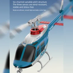 RC ERA C138PRO 1/33 Scale Bell 206 2.4G 6CH Flybarless Single-Rotor RC Helicopter Model with One-Touch Inverted Flight (RTF Version/Police Livery)