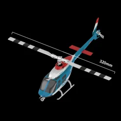 RC ERA C138PRO 1/33 Scale Bell 206 2.4G 6CH Flybarless Single-Rotor RC Helicopter Model with One-Touch Inverted Flight (RTF Version/Police Livery)