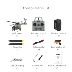 RC ERA C186S BO105 1/48 Scale 2.4G 6CH Single-Rotor Flybarless Realistic Intelligent RC Helicopter Model with Barometric Altitude Hold, Optical Flow Positioning, One-Key TOL & Missile Mounting Rack (RTF)