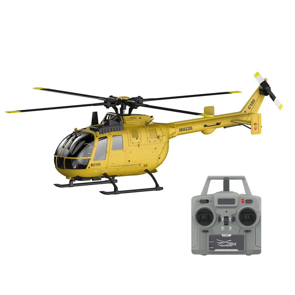 RC ERA C180 1/25 Scale 2.4G 6CH Single Rotor Flybarless RC Helicopter Model with Barometer, TOF LiDAR Altitude Hold & Optical Flow Positioning (RTF Version)