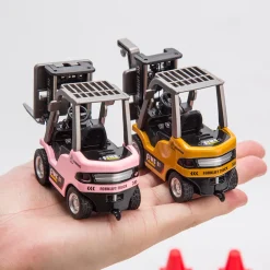 RC Forklift Remote Control Forklift With Flatbed Trailer Pullback Car 1/64 Scale 2.4G Kids Toy