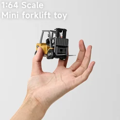 RC Forklift Remote Control Forklift With Flatbed Trailer Pullback Car 1/64 Scale 2.4G Kids Toy