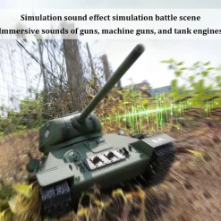 1/16 RC Tank Soviet T-34 Medium Tank 2.4G Remote Control Model Military Tank with Sound Smoke Shooting Effect - Upgraded Edition