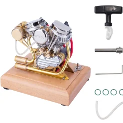 RETROL 4.2CC V-Twin Double-cylinder Four-stroke Gasoline Engine Internal Combustion Engine Model for Motorcycle-Gift Collection