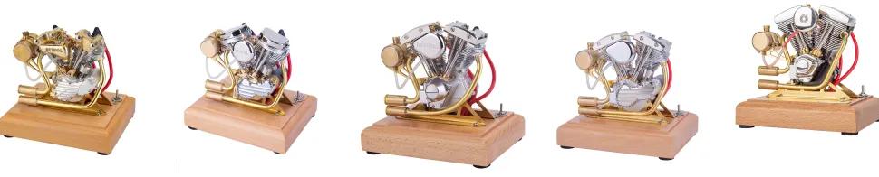 RETROL 4.2CC V-Twin Double-cylinder Four-stroke Gasoline Engine Internal Combustion Engine Model for Motorcycle-Gift Collection