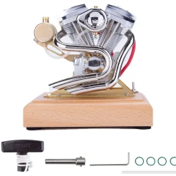 RETROL 4.2CC V-Twin Double-cylinder Four-stroke Gasoline Engine Internal Combustion Engine Model for Motorcycle-Gift Collection