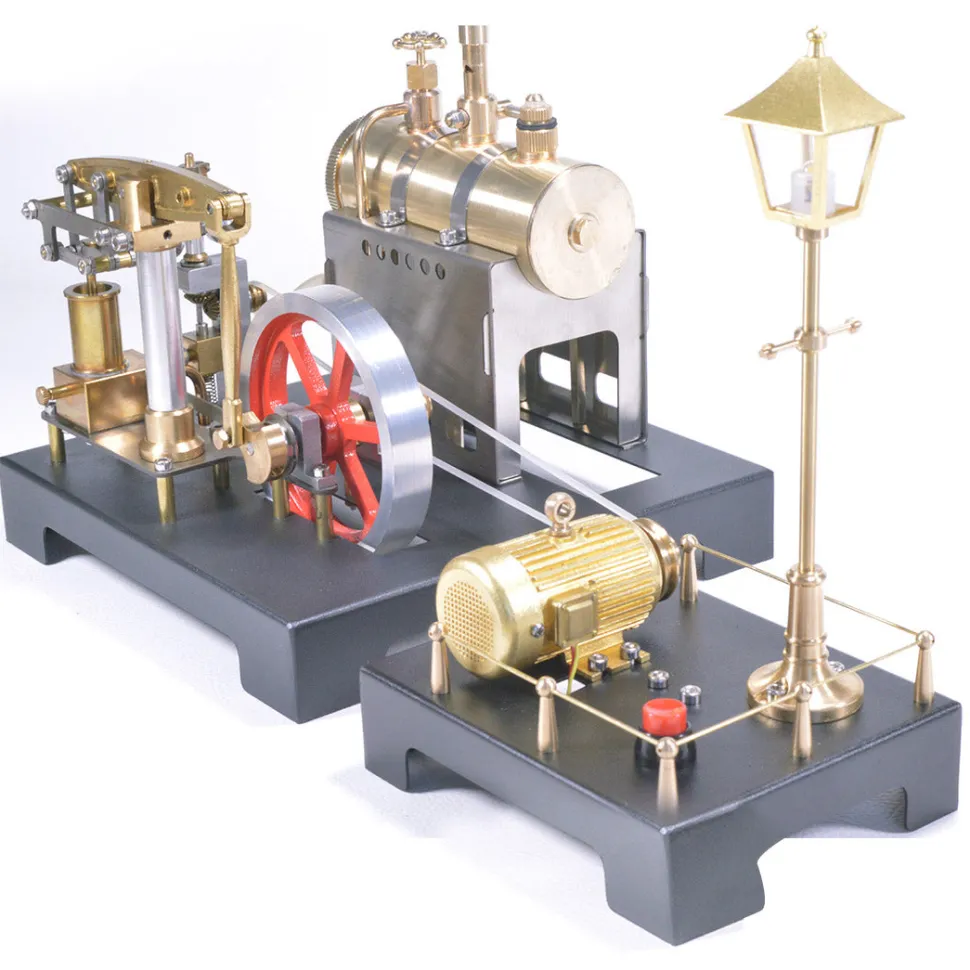 RETROL Full Metal Beam Engine Steam Engine Model Kit with Horizontal Boiler with Centrifugal Regulator Flyball