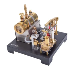 RETROL Full Metal Beam Engine Steam Engine Model Kit with Horizontal Boiler with Centrifugal Regulator Flyball