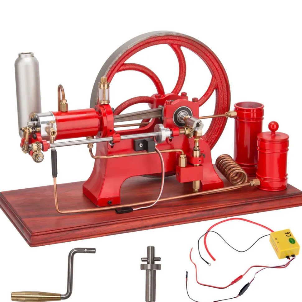 RETROL Horizontal Mill Engine Stationary Steam Engine Hot-bulb Engine Look 4-Stroke Water-cooling Gasoline Engine IC Engine Model