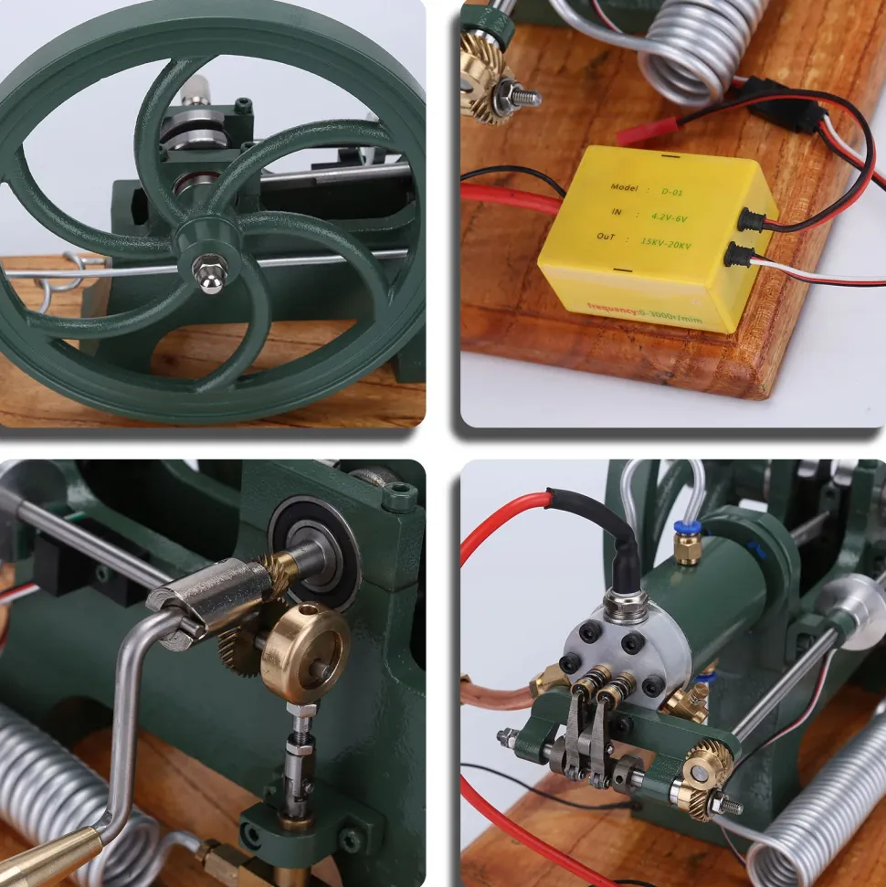 RETROL Horizontal Mill Engine Stationary Steam Engine Hot-bulb Engine Look 4-Stroke Water-cooling Gasoline Engine IC Engine Model