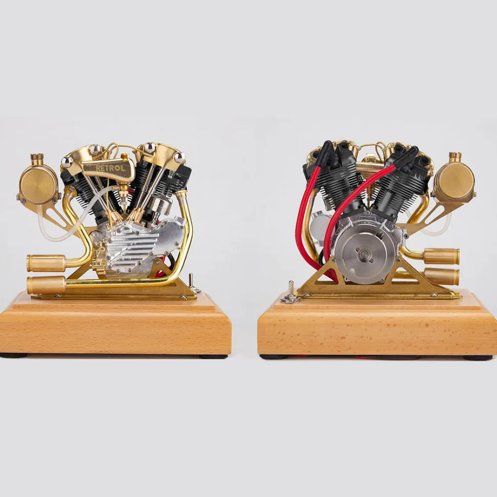 RETROL R29 4.2CC Mini V2 Engine OHV V-Twin Motorcycle Engine Double-cylinder Four-stroke Gasoline Engine Internal Combustion Engine Model