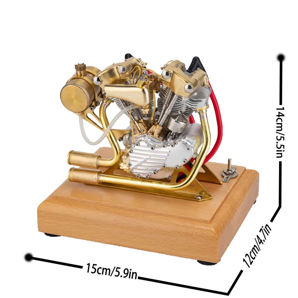 RETROL R29 4.2CC Mini V2 Engine OHV V-Twin Motorcycle Engine Double-cylinder Four-stroke Gasoline Engine Internal Combustion Engine Model
