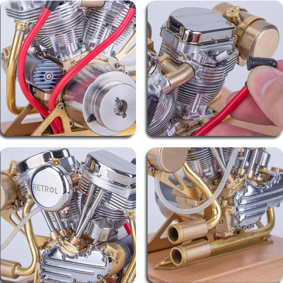RETROL R30 4.2CC Mini V2 Engine OHV V-Twin Motorcycle Engine Twin-cylinder Four-stroke Gasoline Engine Internal Combustion Engine Model