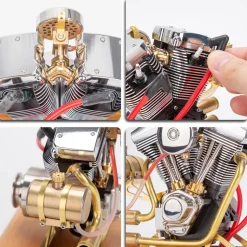 RETROL R33 Evolution 4.2CC Mini V2 Engine OHV V-Twin Motorcycle Engine Double-cylinder Four-stroke Gasoline Engine Internal Combustion Engine Model