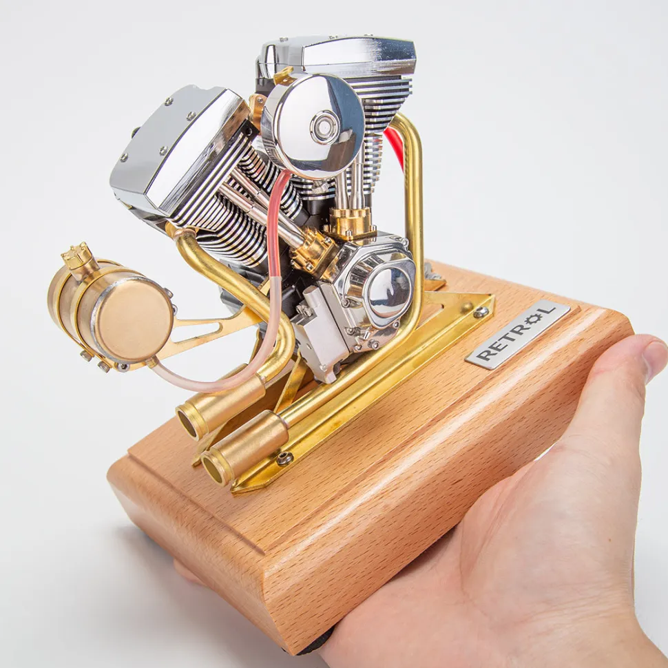 RETROL R33 Evolution 4.2CC Mini V2 Engine OHV V-Twin Motorcycle Engine Double-cylinder Four-stroke Gasoline Engine Internal Combustion Engine Model