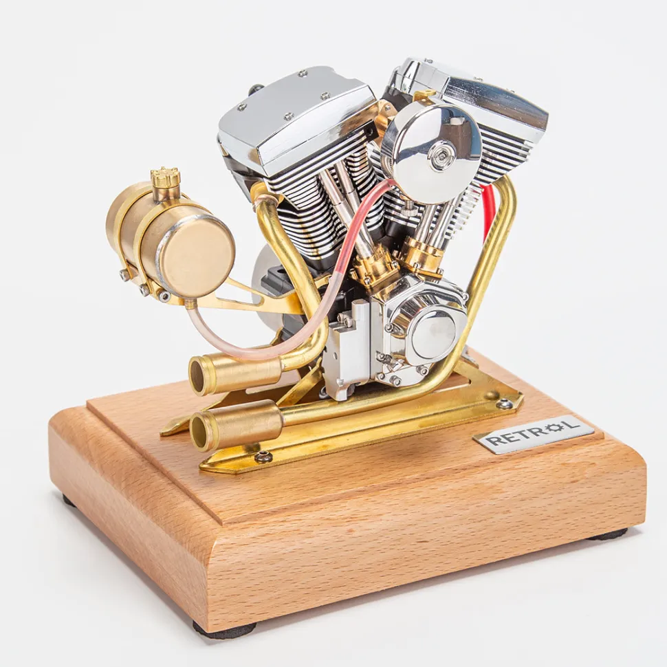 RETROL R33 Evolution 4.2CC Mini V2 Engine OHV V-Twin Motorcycle Engine Double-cylinder Four-stroke Gasoline Engine Internal Combustion Engine Model