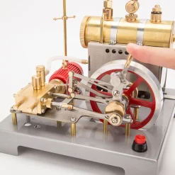 RETROL SE-02 Full Metal Stationary Steam Engine Model and Boiler Model Kit with Generator and Street Lamp