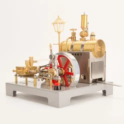 RETROL SE-02 Full Metal Stationary Steam Engine Model and Boiler Model Kit with Generator and Street Lamp