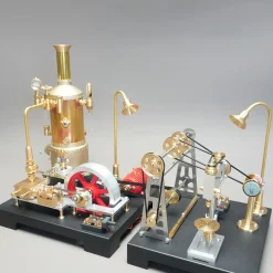 RETROL SE-03 Working Stationary Mill Steam Engine Model Kit with Boiler, Generator and Lamp Stand