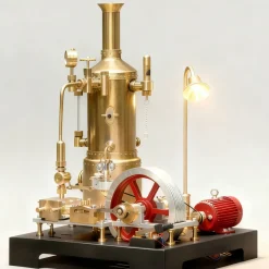 RETROL SE-03 Working Stationary Mill Steam Engine Model Kit with Boiler, Generator and Lamp Stand