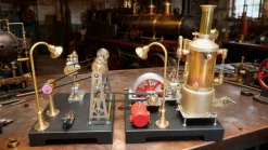 RETROL SE-03 Working Stationary Mill Steam Engine Model Kit with Boiler, Generator and Lamp Stand