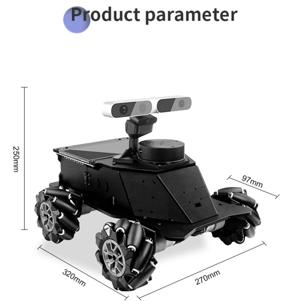 ROS Mecanum Wheel Intelligent Robot Car With LiDAR, Mapping Navigation & Depth Camera