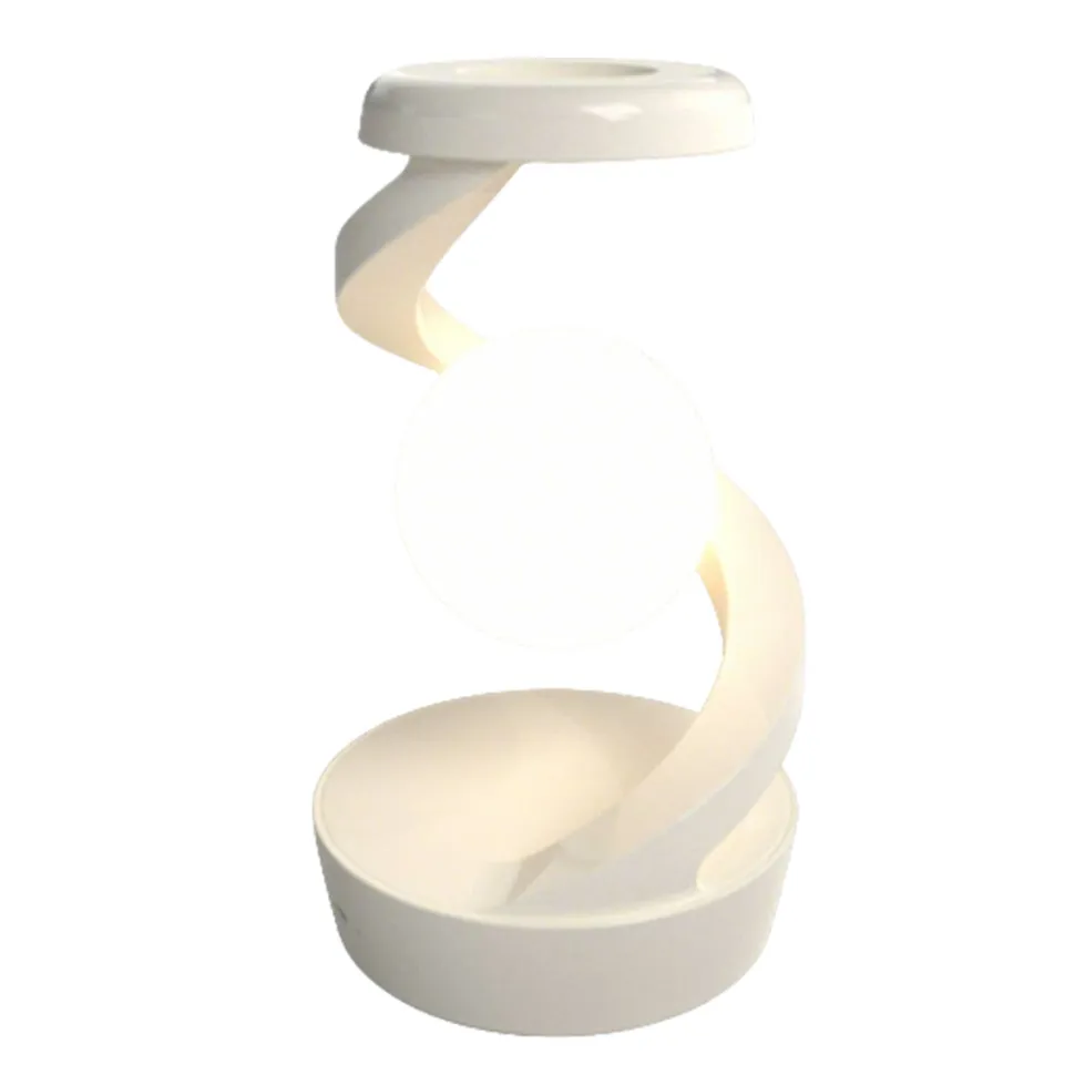 Rotating Levitating Night Light – Wireless Charging Bedside Ambient Lamp, Desktop Decor