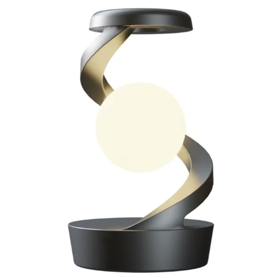 Rotating Levitating Night Light – Wireless Charging Bedside Ambient Lamp, Desktop Decor