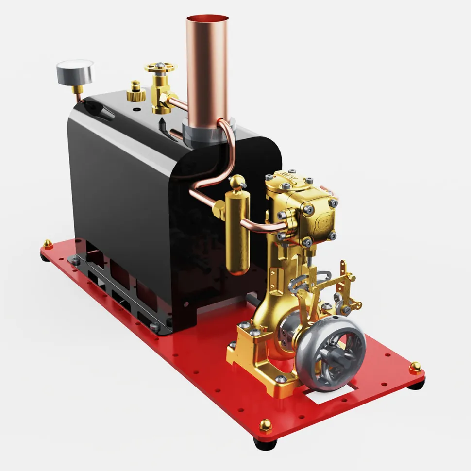 RW-BL1K Mini Reversible Reciprocating Single-Cylinder Live Steam Engine Kit with Boiler DIY Kit