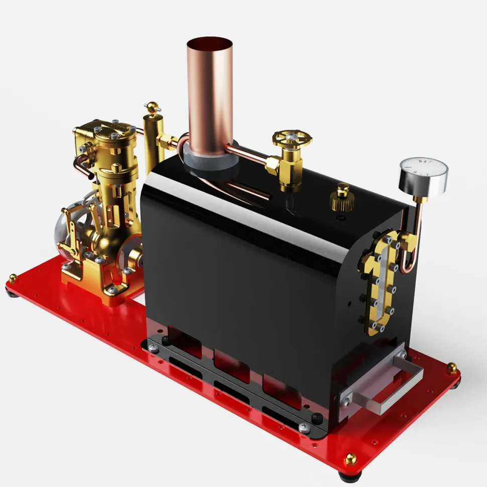 RW-BL1K Mini Reversible Reciprocating Single-Cylinder Live Steam Engine Kit with Boiler DIY Kit