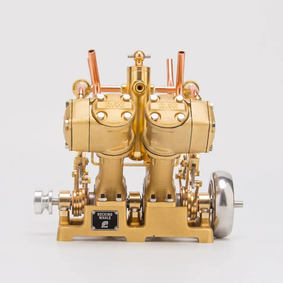 RW-V4 Mini V-Shape 4-Cylinder Reciprocating Steam Engine Model for 90-150cm Steamships