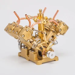 RW-V4 Mini V-Shape 4-Cylinder Reciprocating Steam Engine Model for 90-150cm Steamships