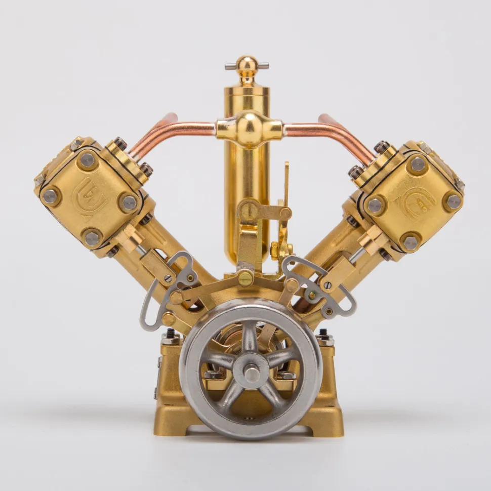 RW-V2 Mini V-Shape Double Cylinder Steam Engine Model for 70-130cm Steamship