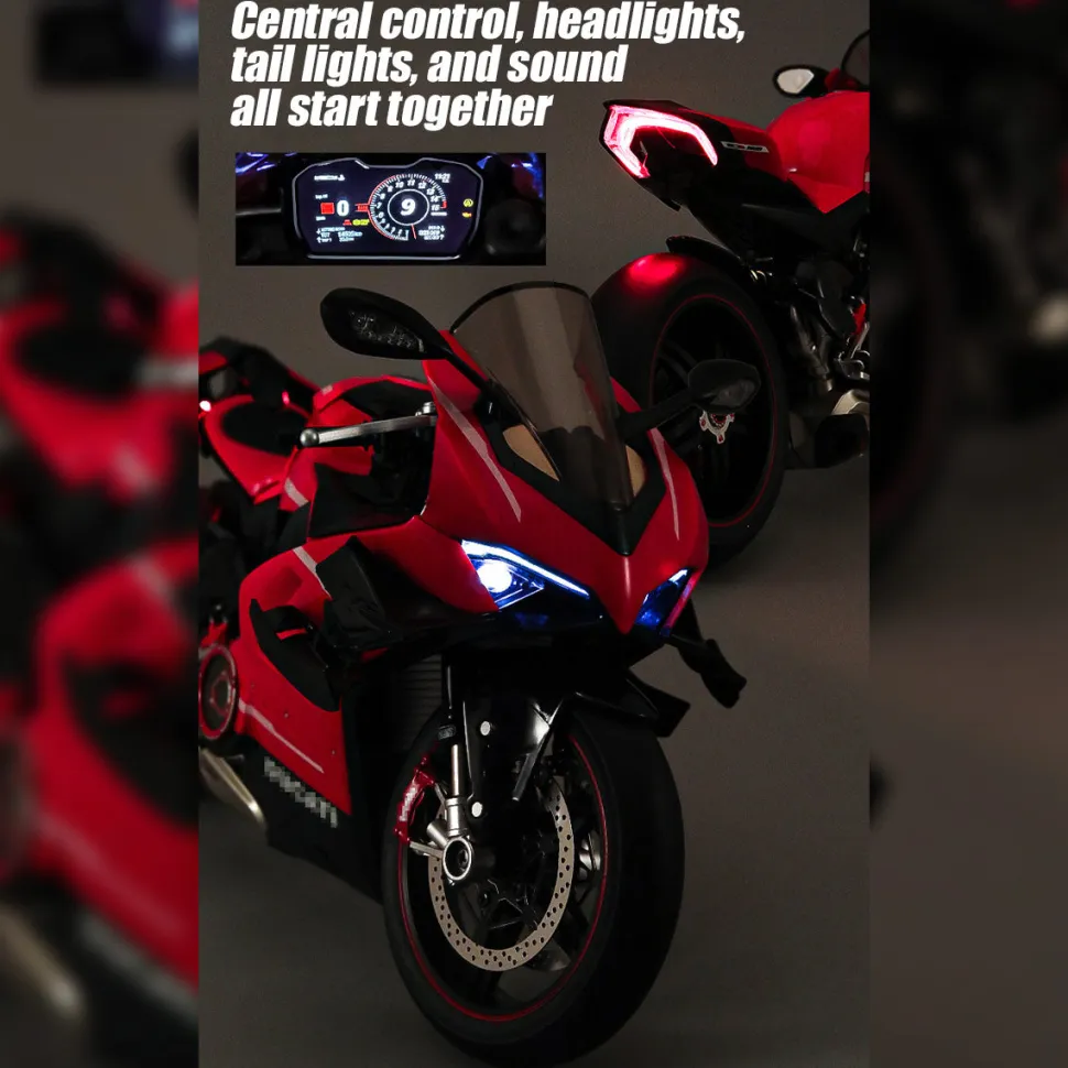 1/7 Scale Alloy Dynamic Motorcycle Model V4 Top Edition with Ignition System & Smoke Spray