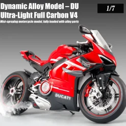 1/7 Scale Alloy Dynamic Motorcycle Model V4 Top Edition with Ignition System & Smoke Spray