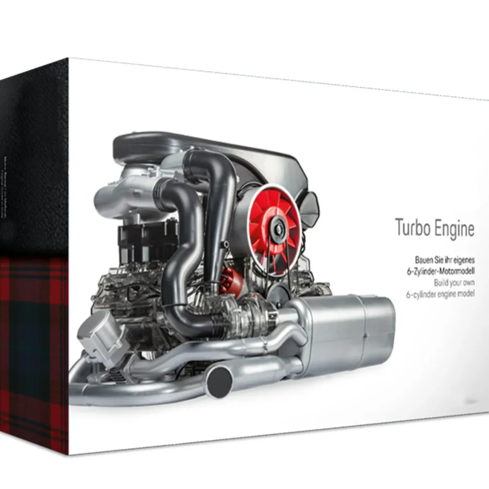 1/3 Scale DIY Horizontal Opposed 6-Cylinder Engine Kit with Operational Turbocharger - Electric Motorized STEM Educational Display Model