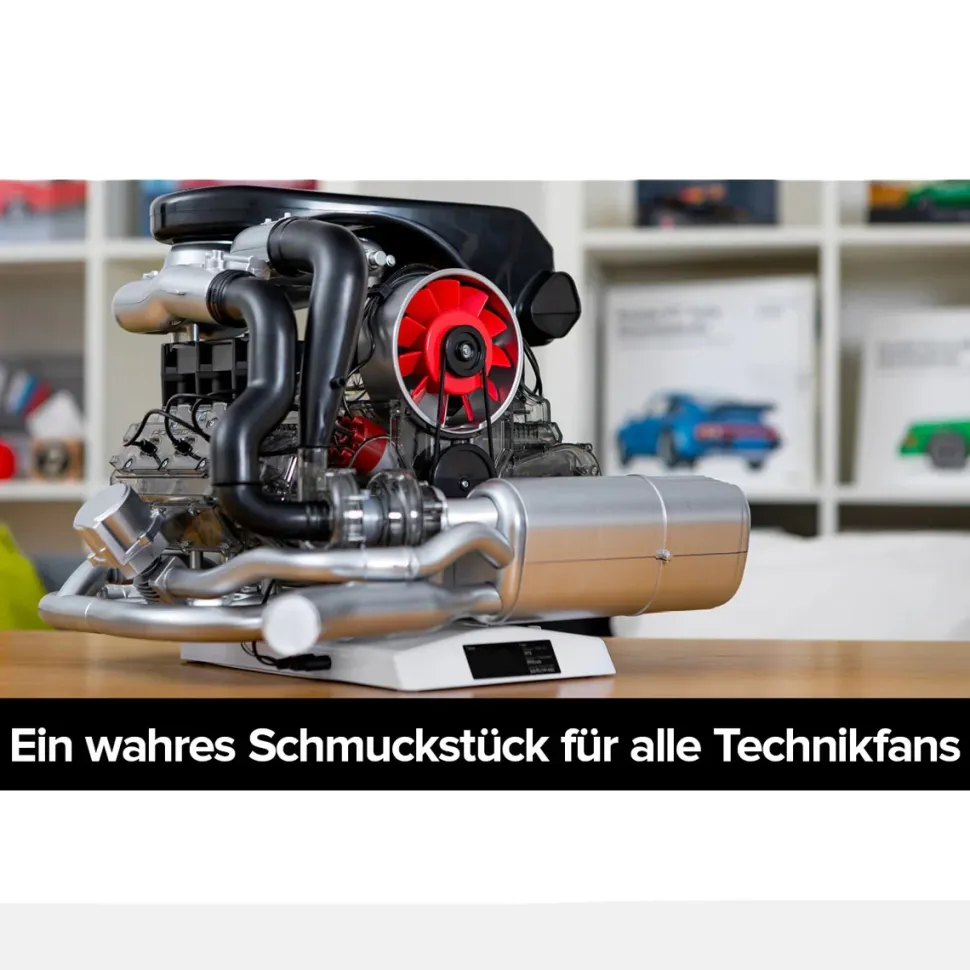 1/3 Scale DIY Horizontal Opposed 6-Cylinder Engine Kit with Operational Turbocharger - Electric Motorized STEM Educational Display Model