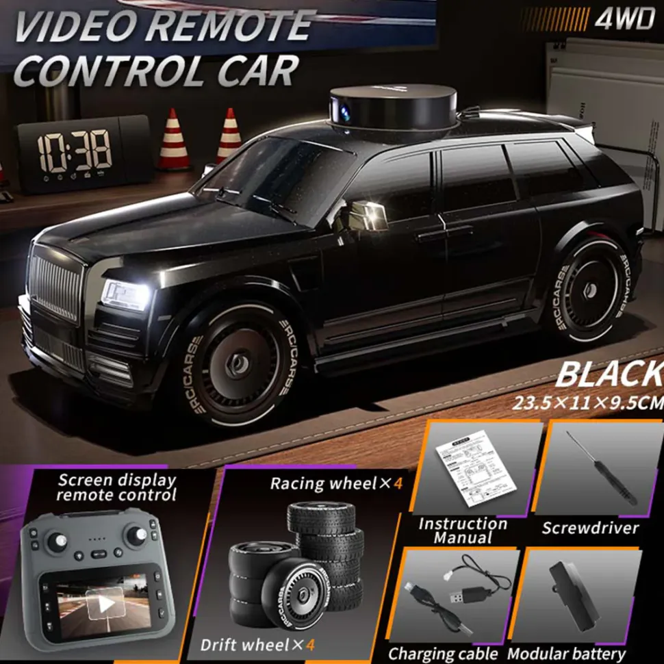 1/20 Scale FPV RC Car with Screen Controller, 720P HD Camera, 270° Rotating Camera, One-Key Drift-RTR Version