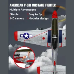 1/16 Scale 2.4G Brushless 685mm Wingspan RC EPP Fixed Wing Aircraft Model with 3 Flight Modes Gift for Boys
