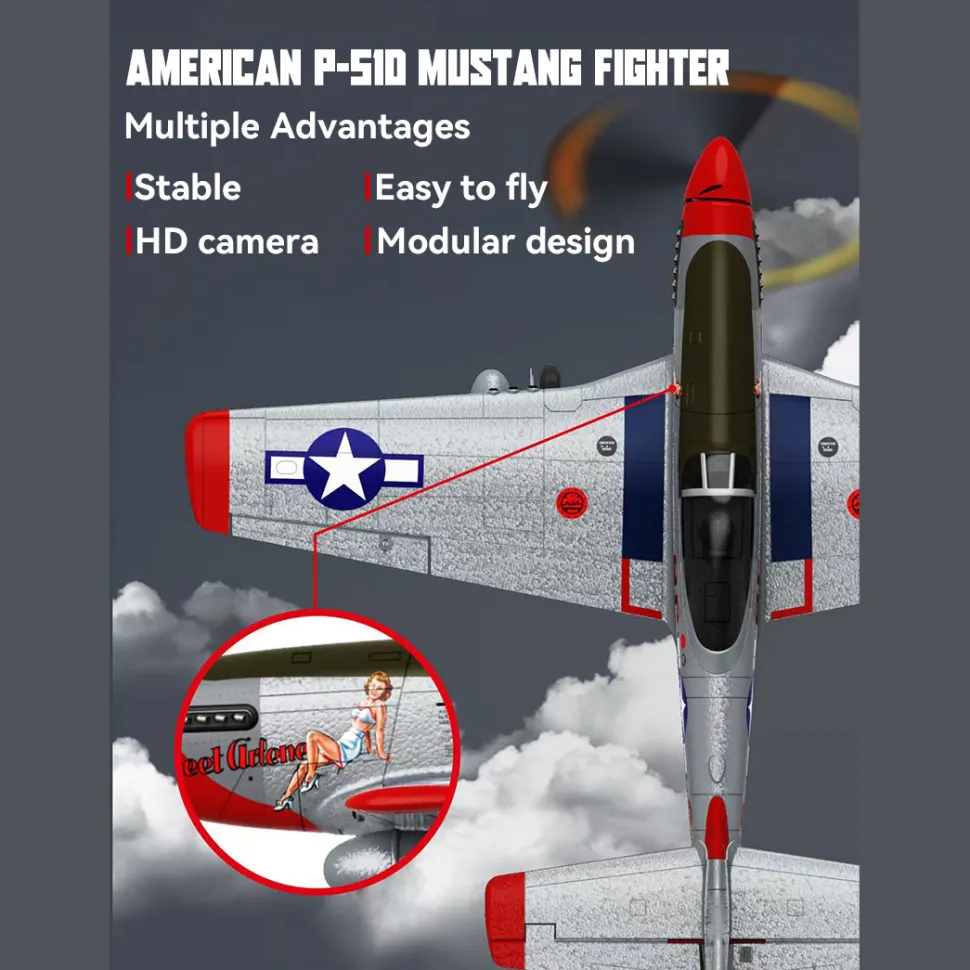 1/16 Scale 2.4G Brushless 685mm Wingspan RC EPP Fixed Wing Aircraft Model with 3 Flight Modes Gift for Boys