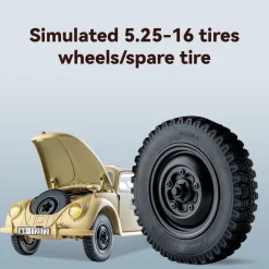 1/12 Scale 2.4G 4CH RC Military Vehicle Model with Switchable 2WD/4WD, LED Light Effects